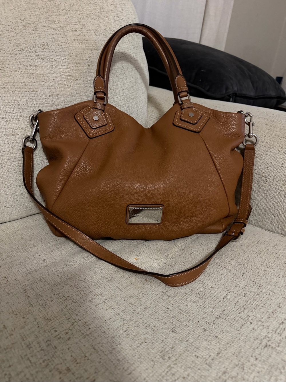 Marc Jacob’s classic Q Francesca Brown Leather Satchel Handbag